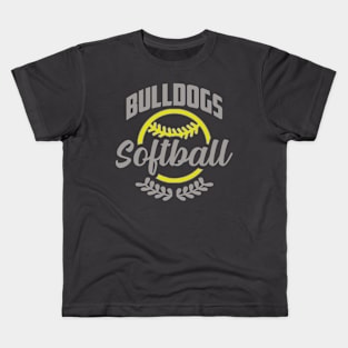 Bulldogs Softball Fastpitch Team Name Game design Kids T-Shirt